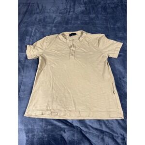 LIU JO Uomo Mens Tan Short Sleeve Henley Shirt Size S
